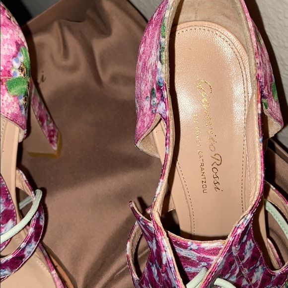 Gianvito Rossi Satin Floral Ankle Pumps/Booties - Picture 6 of 7